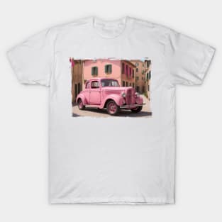 Pink Vintage Car T-Shirt